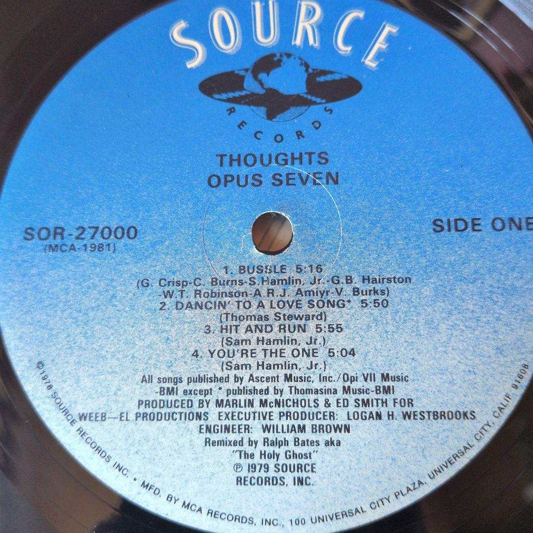 Opus 7 - Thoughts... Vinyl LP 1979 Soul Funk Rare Groove Source Records