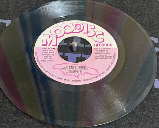 Nicodemus - Jah King Of Kings 7" Vinyl Reggae Moodisc Records 1992 US Pressing