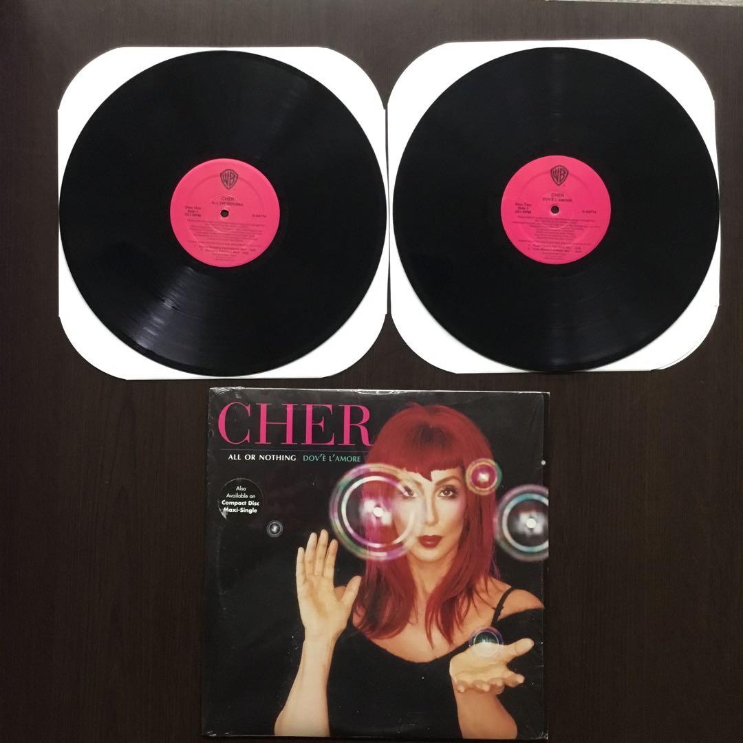 CHER All Or Nothing / Dov'è L'amore 2xLP Vinyl Record 1999 Club Remixes