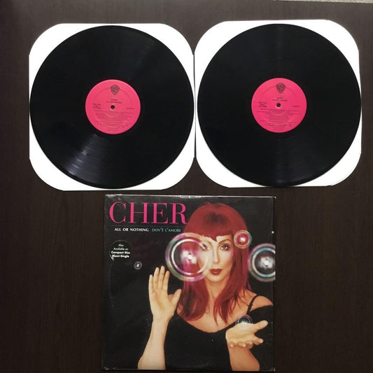 CHER All Or Nothing / Dov'è L'amore 2xLP Vinyl Record 1999 Club Remixes