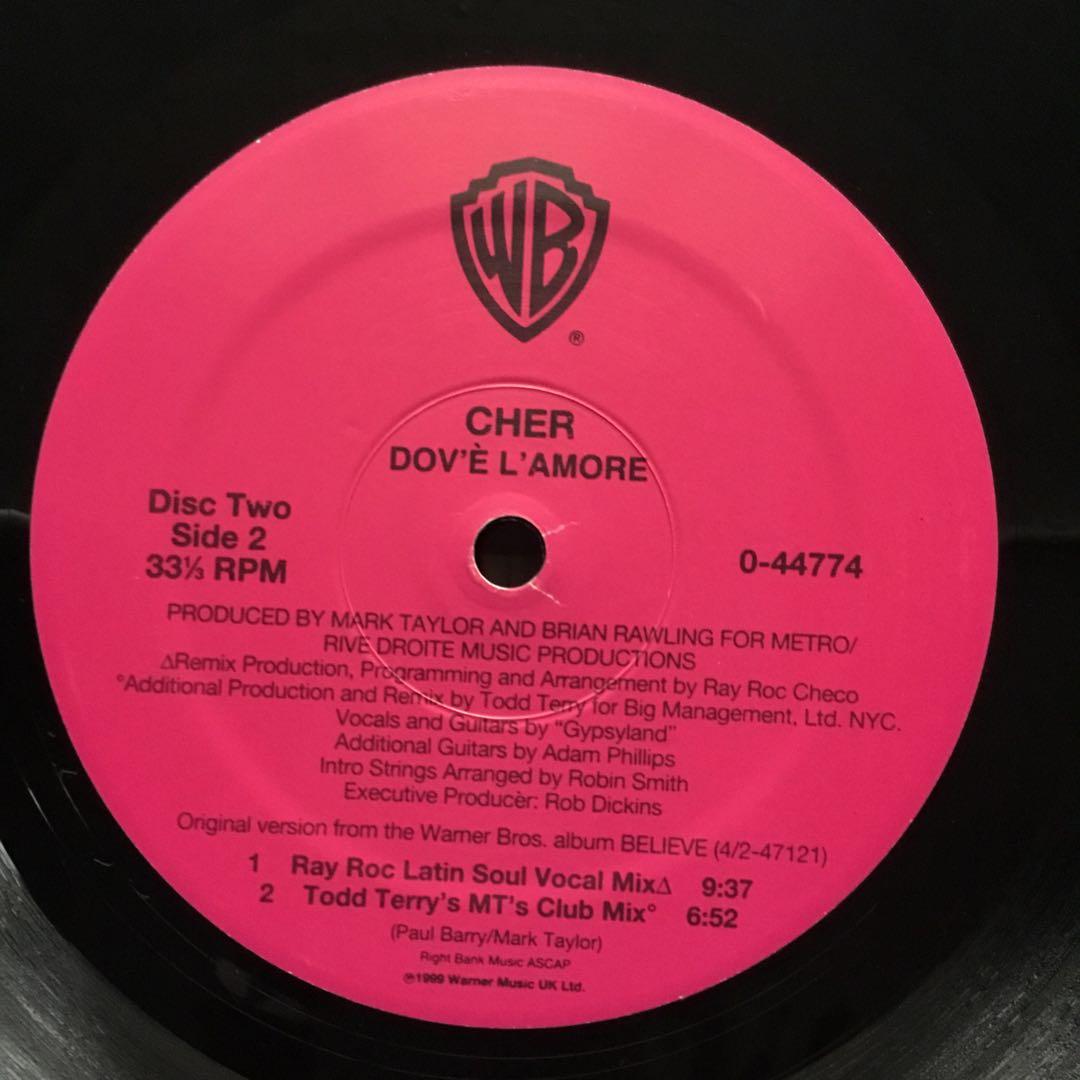 CHER All Or Nothing / Dov'è L'amore 2xLP Vinyl Record 1999 Club Remixes