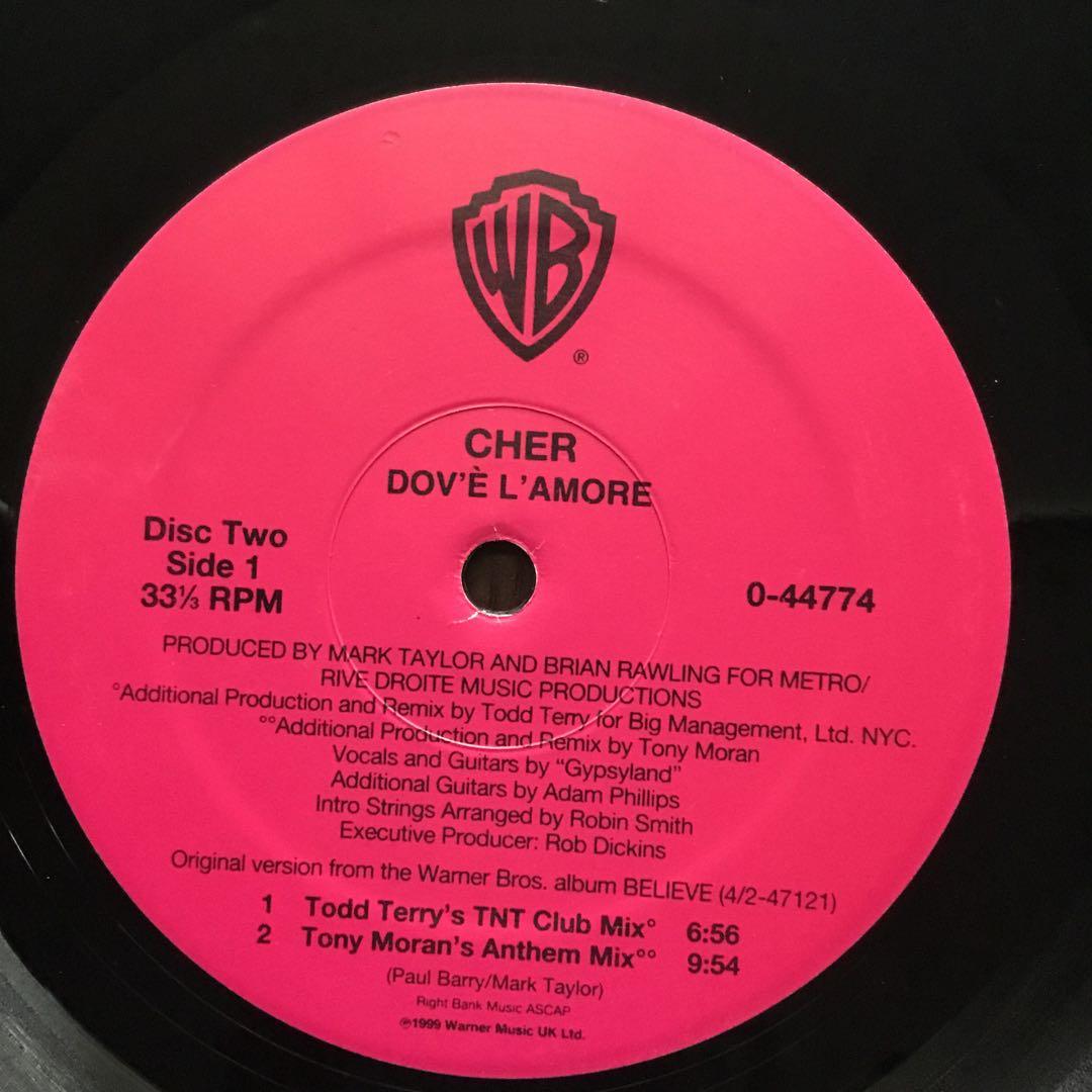 CHER All Or Nothing / Dov'è L'amore 2xLP Vinyl Record 1999 Club Remixes