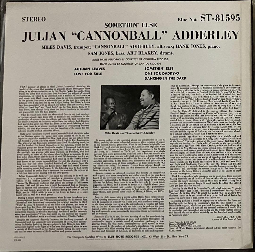 Cannonball Adderley - Somethin' Else LP 1978 Japan Blue Note Jazz Vinyl