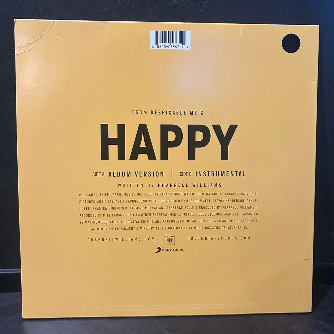 Pharrell Williams - Happy - 12" Yellow Vinyl Record - Despicable Me 2 Soundtrack
