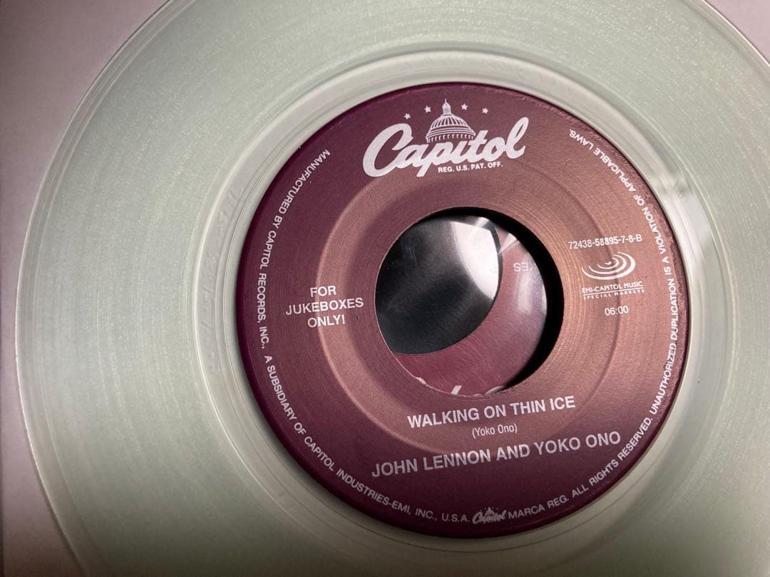 John Lennon - Woman / Walking On Thin Ice 7" Clear Vinyl Jukebox Edition Capitol