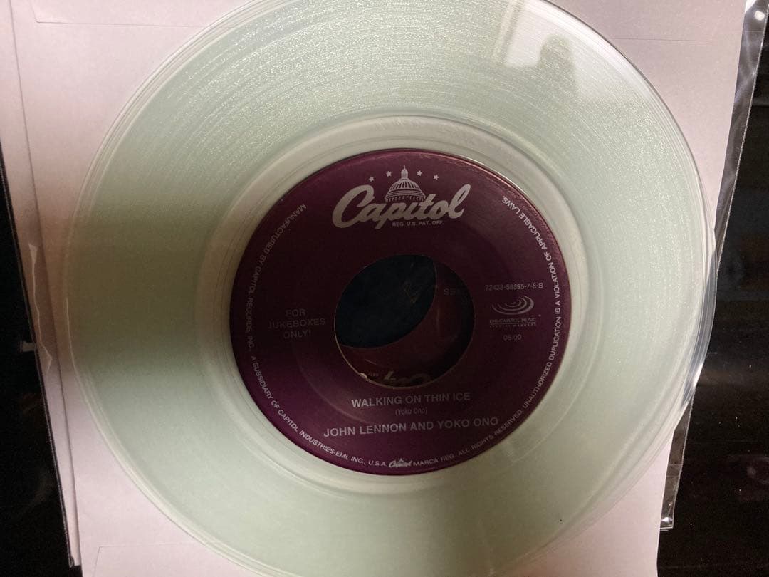 John Lennon - Woman / Walking On Thin Ice 7" Clear Vinyl Jukebox Edition Capitol