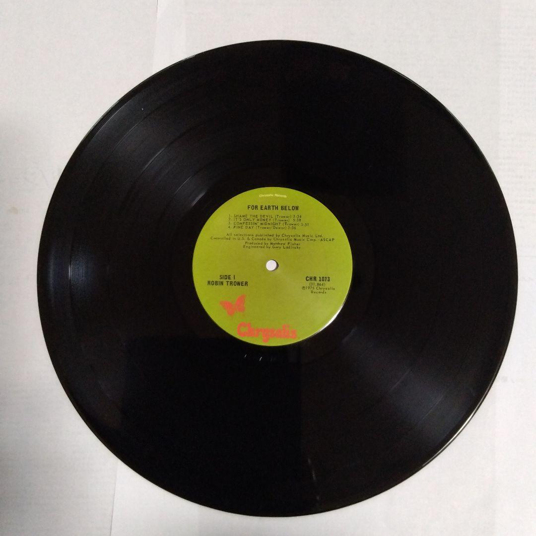Robin Trower - For Earth Below LP 1975 Hard Rock Vinyl Chrysalis Records