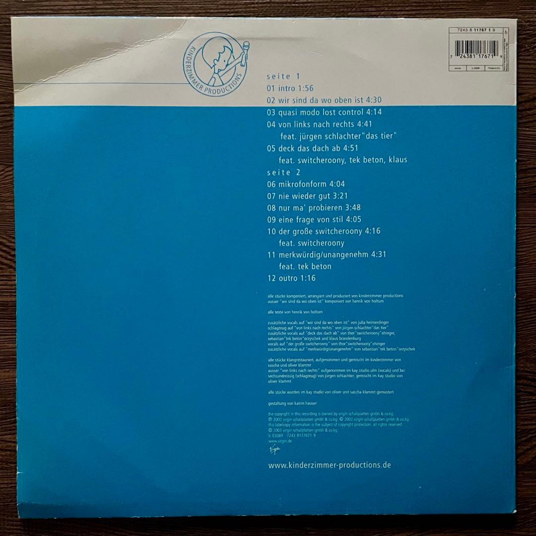 Kinderzimmer Productions - Wir Sind Da Wo Oben Ist LP German Hip Hop Vinyl