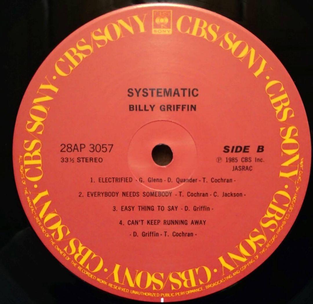 Billy Griffin Systematic LP 1985 Japan CBS/Sony 28AP 3057 Soul Funk Original