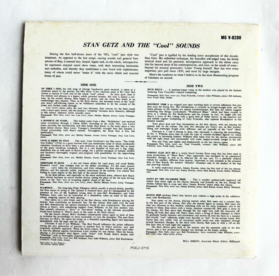 Stan Getz and the Cool Sounds CD Japan Press, 1999 Reissue, Mini LP Paper Sleeve