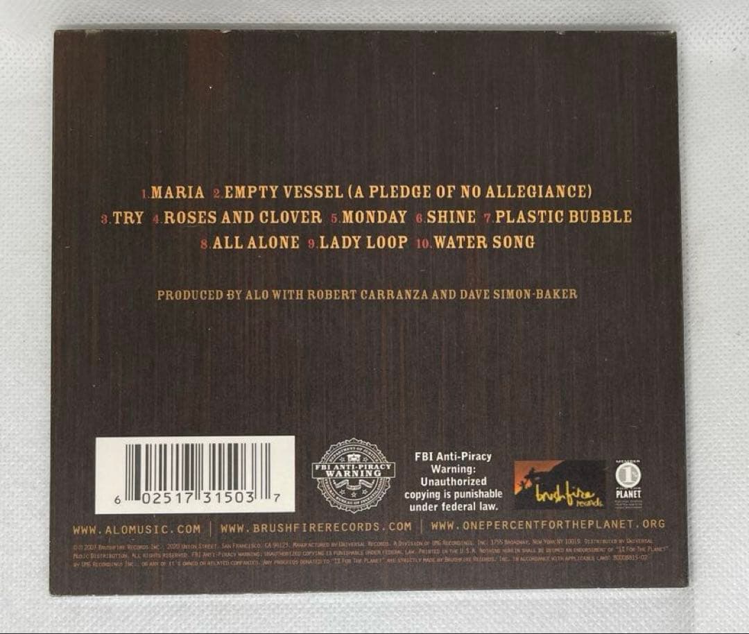 ALO Animal Liberation Orchestra - Roses & Clover CD 2007 Brushfire Records