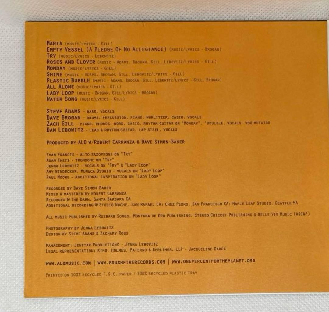 ALO Animal Liberation Orchestra - Roses & Clover CD 2007 Brushfire Records