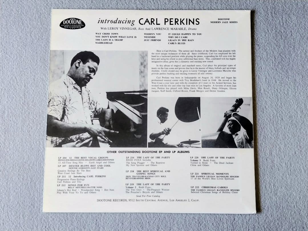 Carl Perkins Introducing LP Record Jazz Piano Trio Used | Japansoundstore