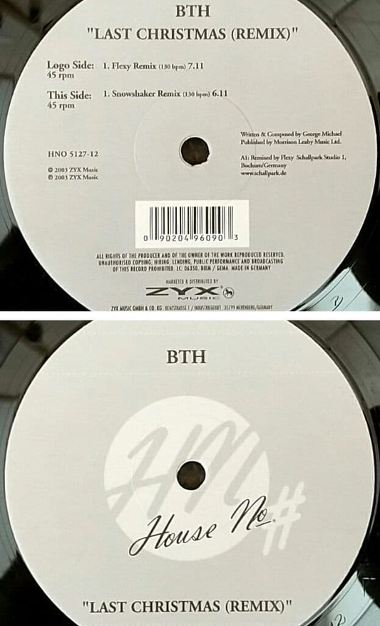 BTH Last Christmas (Remix) 12" Vinyl 2003 ZYX Music Electronic Dance House