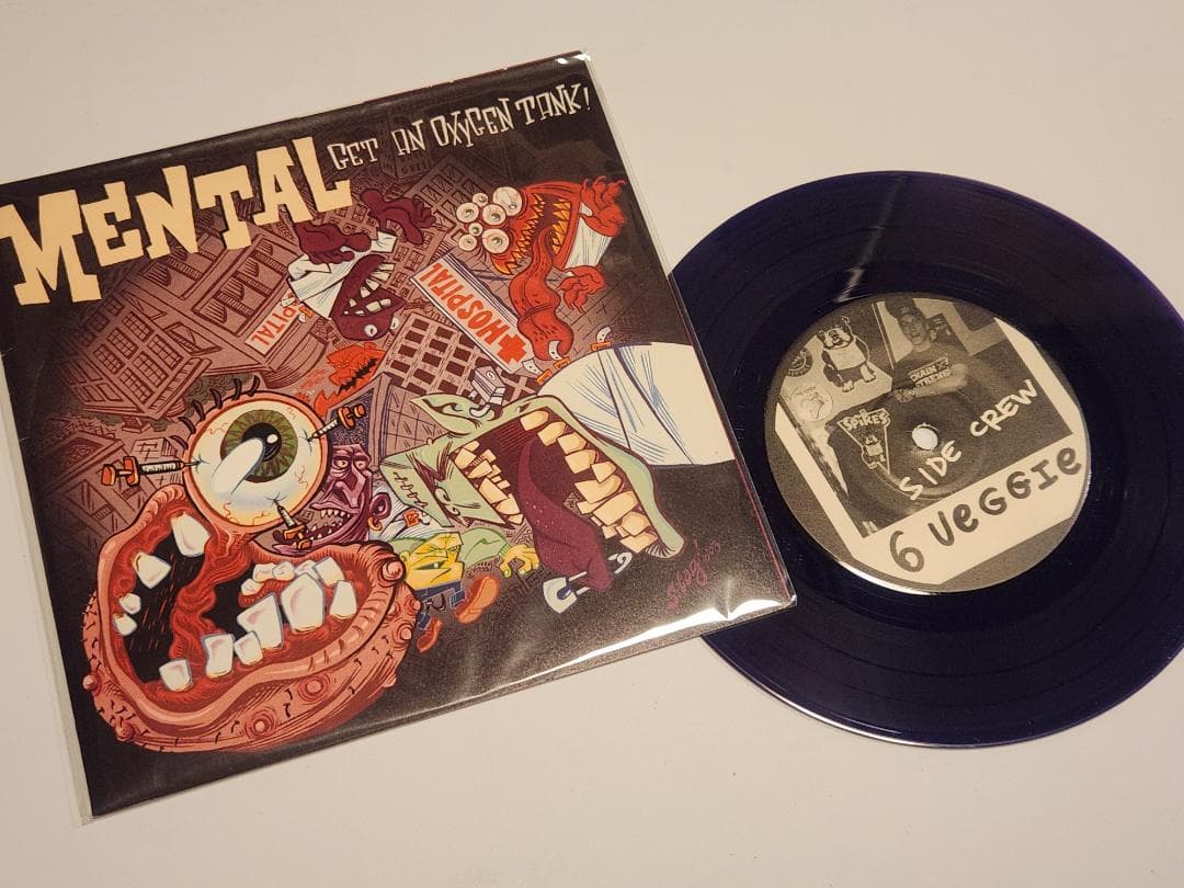 Mental - Get An Oxygen Tank 7" Vinyl Record Purple First Pressing Boston Hardcor