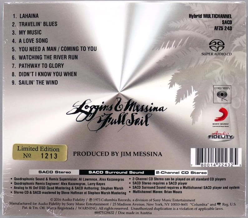 Loggins & Messina Full Sail Hybrid SACD Unopened Import Audio Fidelity | Japansoundstore