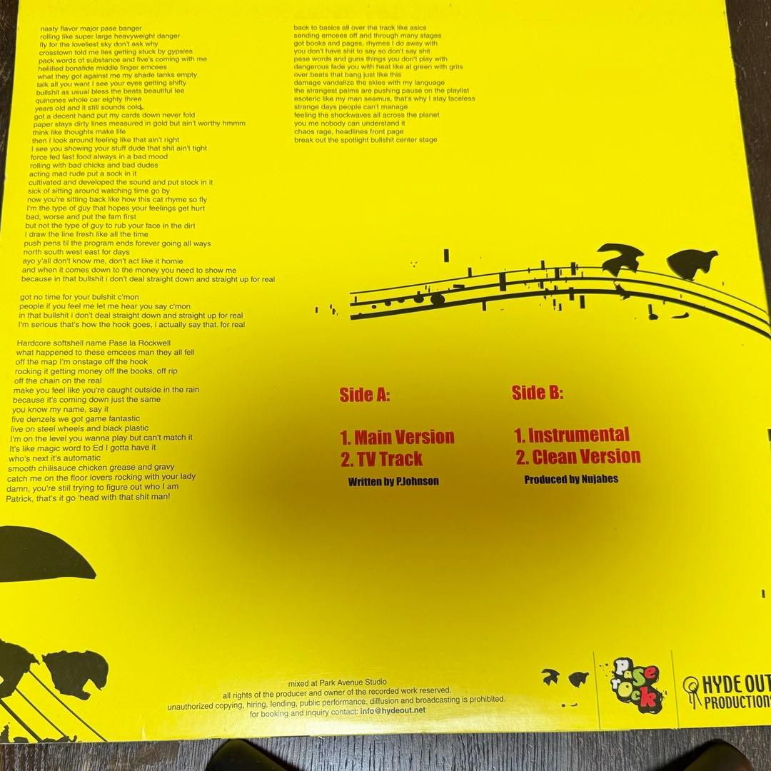 Pase Rock - Bullshit As Usual 12" Vinyl Nujabes Production Japan Hyde Out