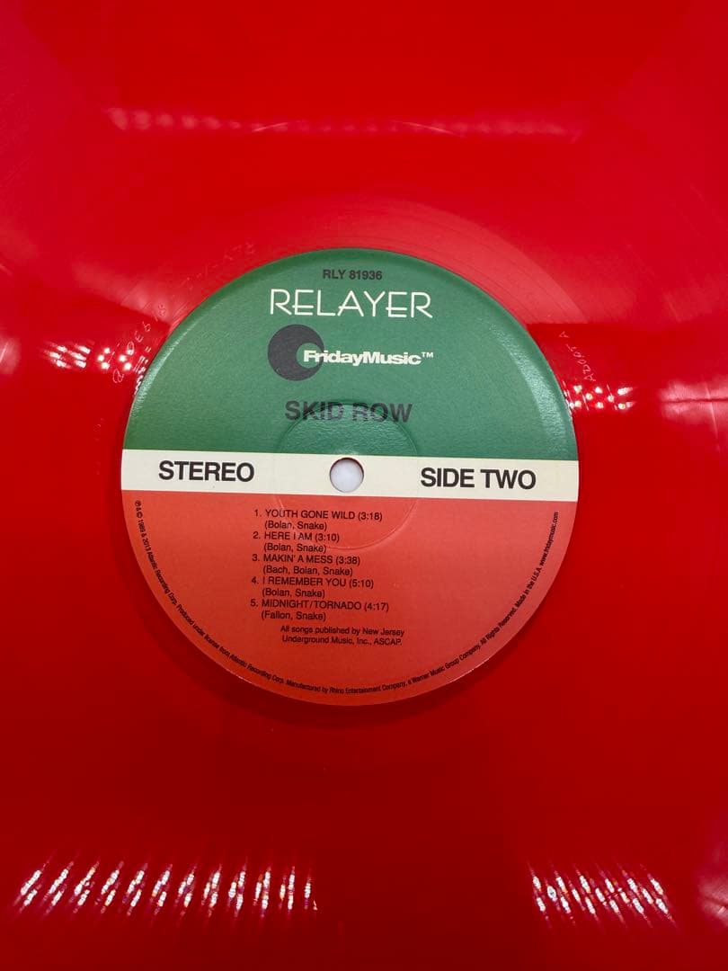 Skid Row - Self Titled LP, Rare Red Vinyl, Friday Music Reissue
