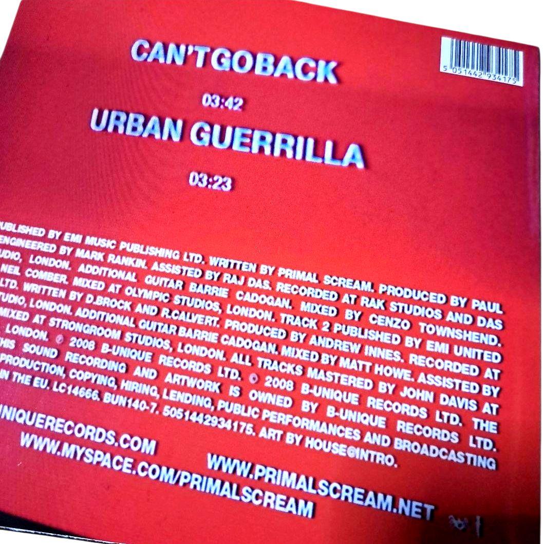 Primal Scream Can't Go Back 7" Red Vinyl EP UK 2008 Indie Rock Record