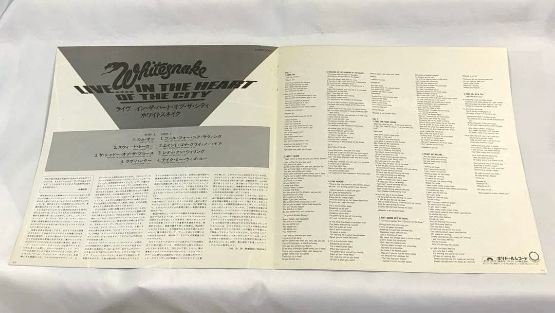 Whitesnake - Live in the Heart of the City LP Japan 1980 Obi Vinyl Hard Rock