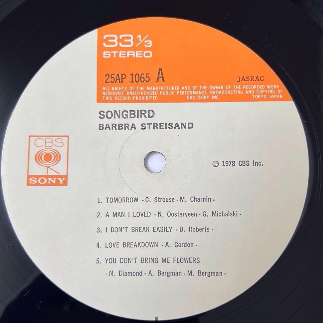Barbra Streisand Songbird Japan LP Vinyl Record 1978 CBS/Sony 25AP 1065 OBI