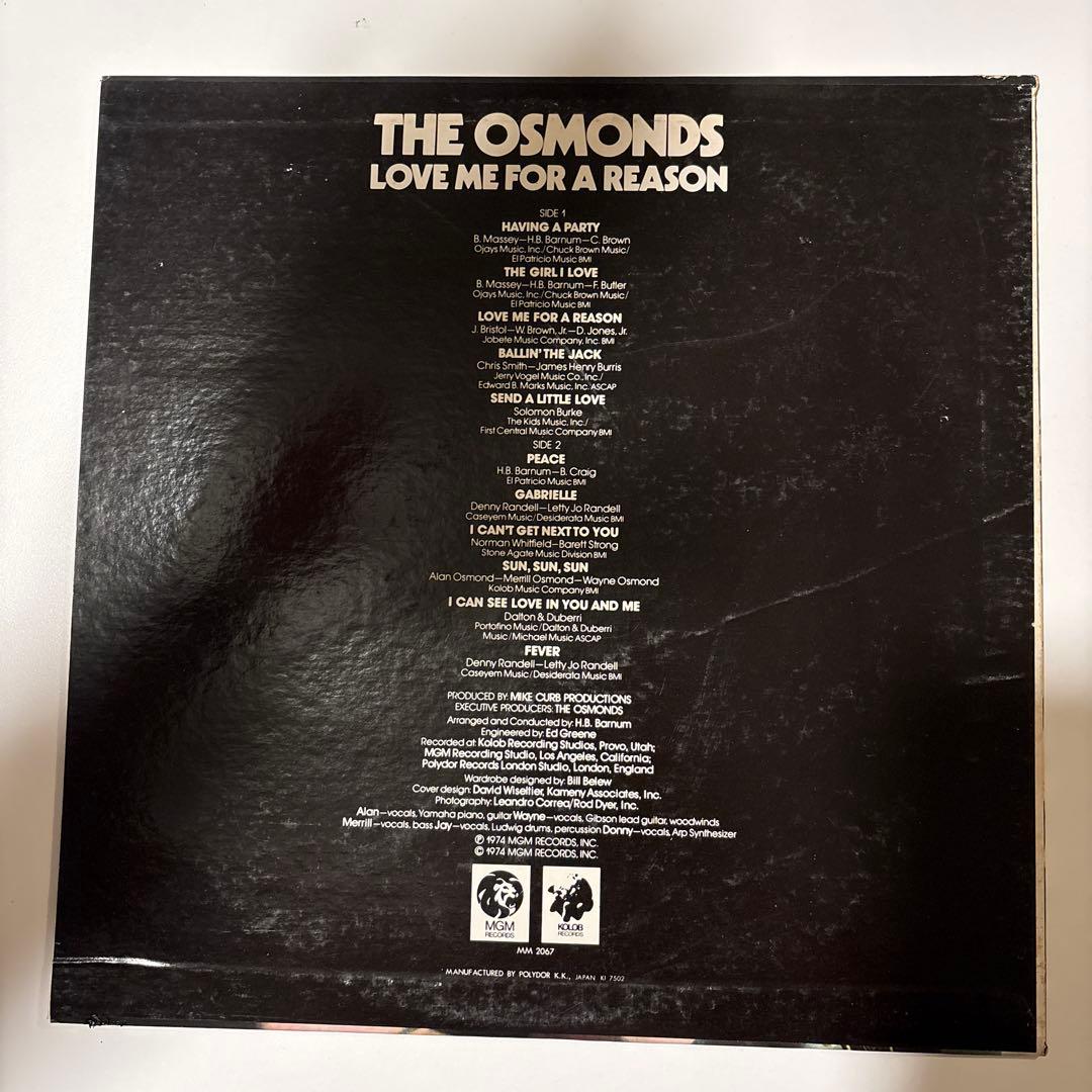The Osmonds Love Me For A Reason Vinyl LP Japan Pressing MGM MM 2067