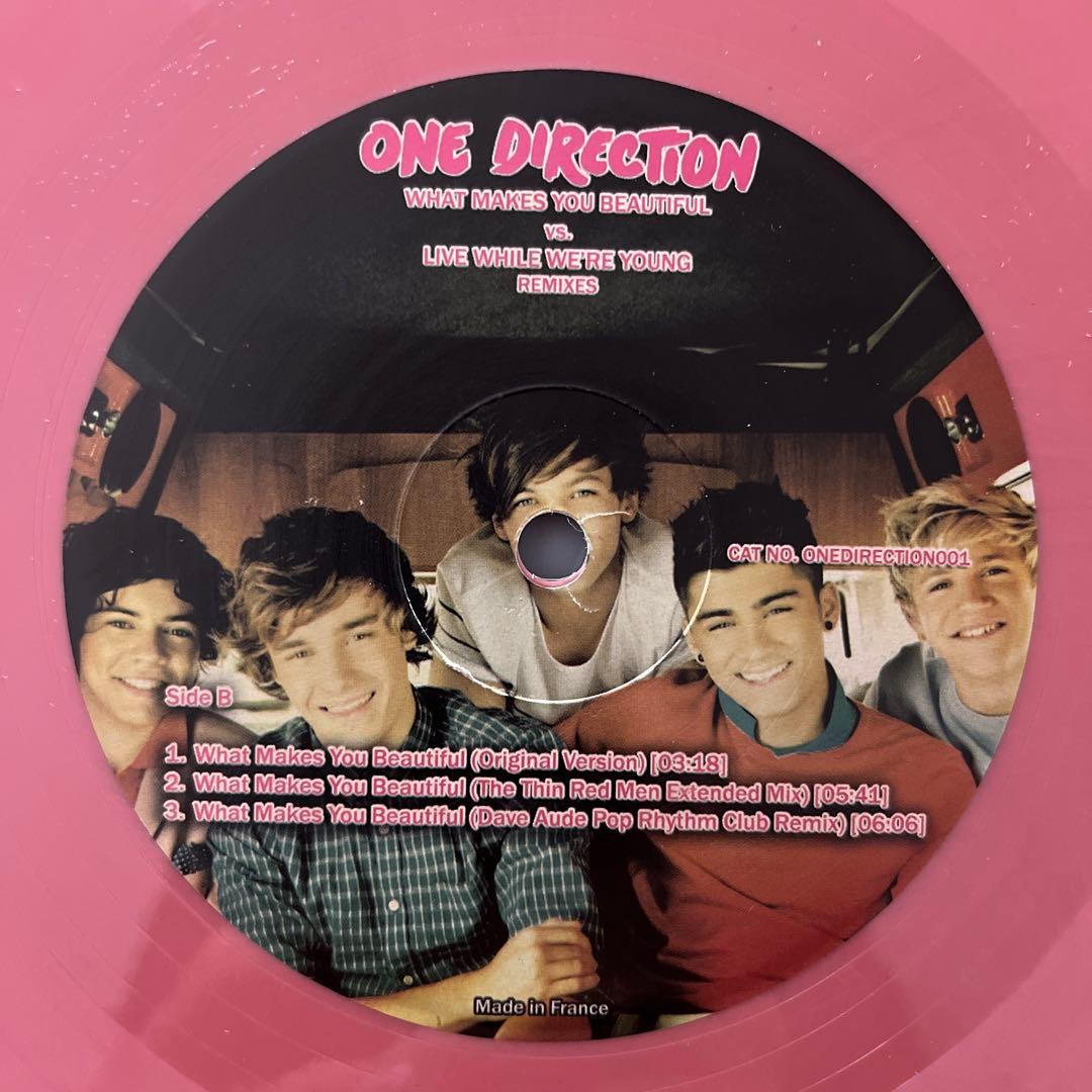 One Direction What Makes You Beautiful vs. Live While We're Young 12" Pink Vinyl