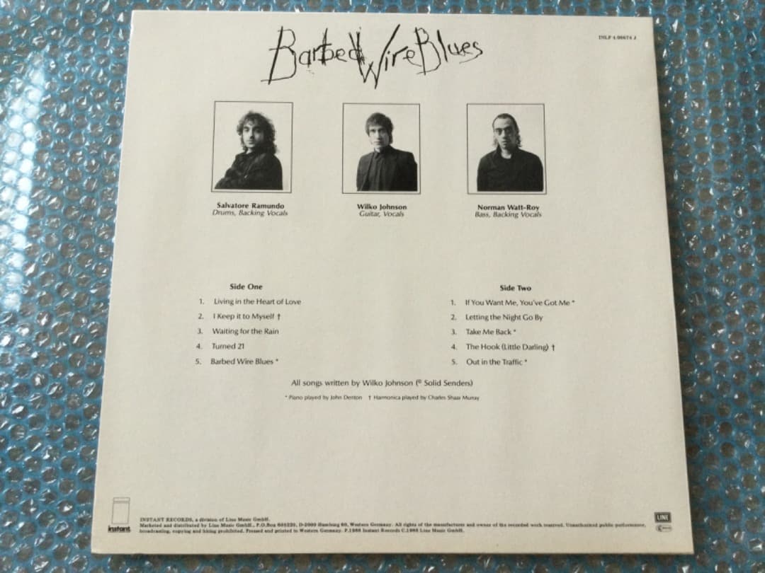 Wilko Johnson - Barbed Wire Blues LP, Rare German White Vinyl Pressing