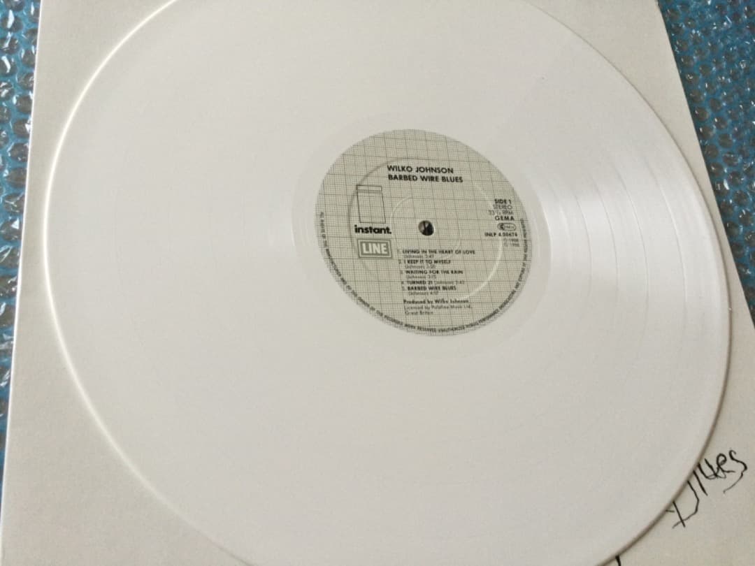 Wilko Johnson - Barbed Wire Blues LP, Rare German White Vinyl Pressing