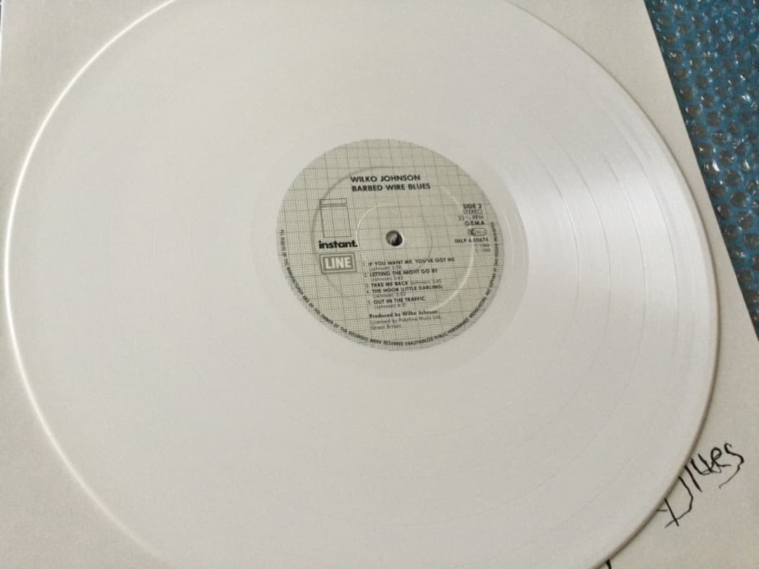 Wilko Johnson - Barbed Wire Blues LP, Rare German White Vinyl Pressing