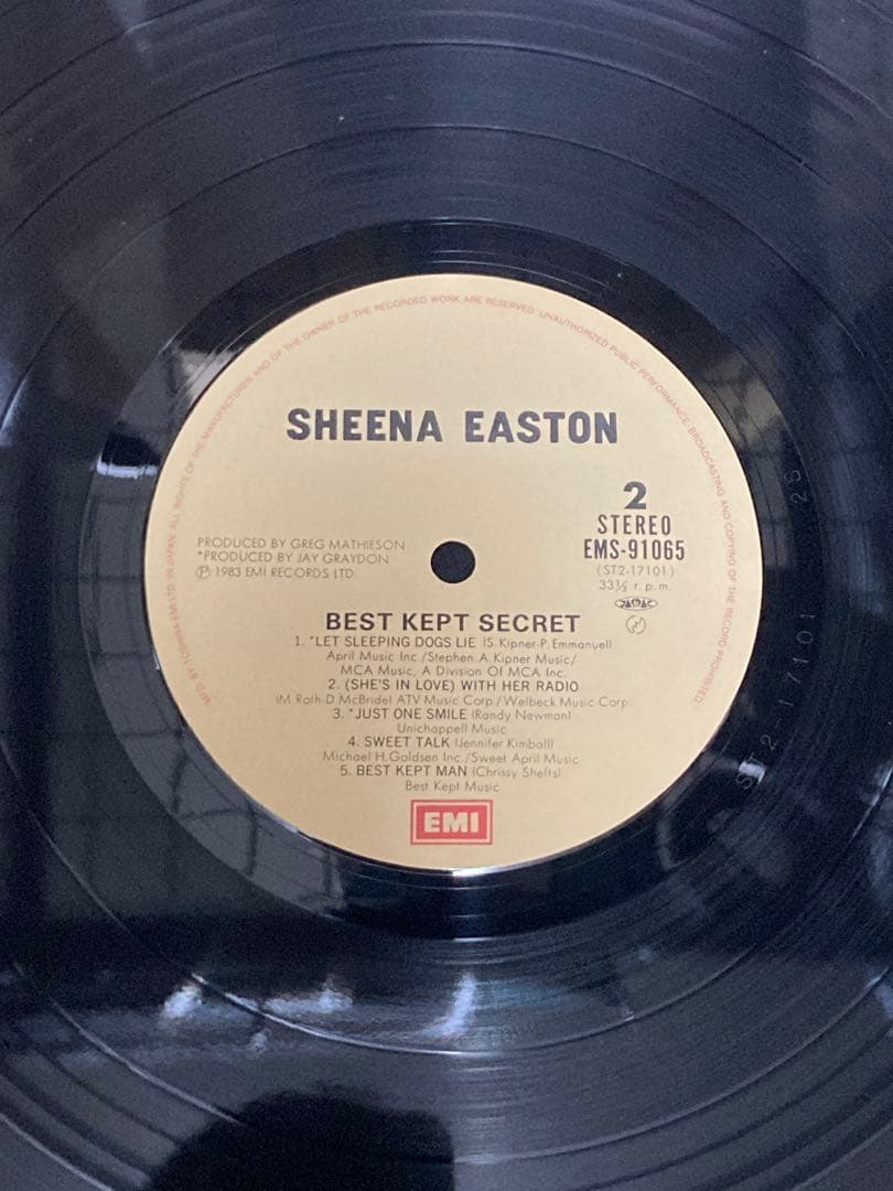 Sheena Easton - Best Kept Secret Vinyl LP Japan EMI EMS-91065 w/ OBI