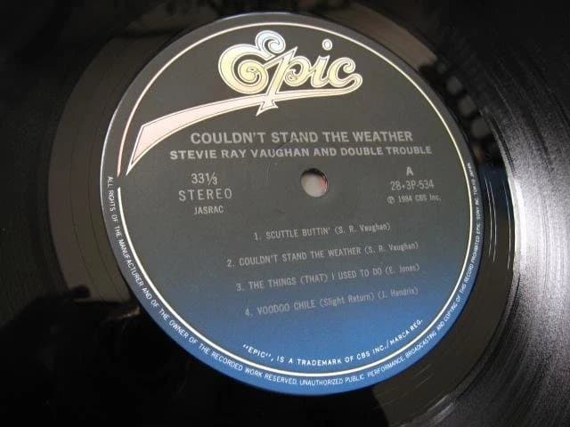 Stevie Ray Vaughan Couldn't Stand The Weather LP Vinyl Japan Obi Import
