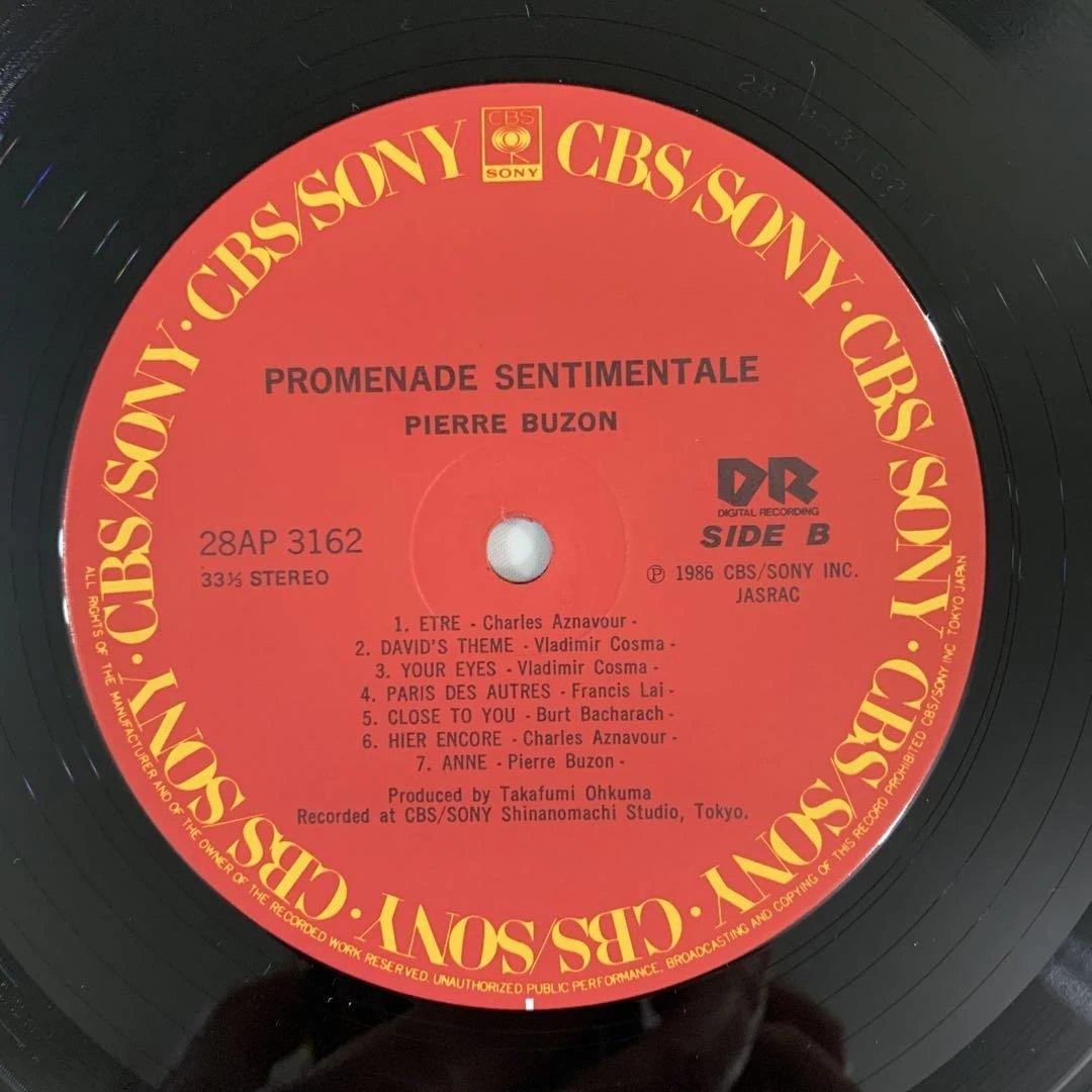 Pierre Buzon Promenade Sentimental Japan LP Piano Solo Vinyl Obi 1986 CBS/Sony