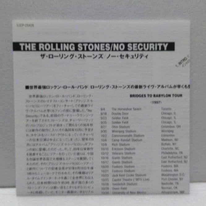 The Rolling Stones - No Security CD Japan Press with OBI 1998 Live Album