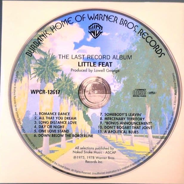 Little Feat The Last Record Album CD Japan Press Paper Sleeve OBI Limited 2007