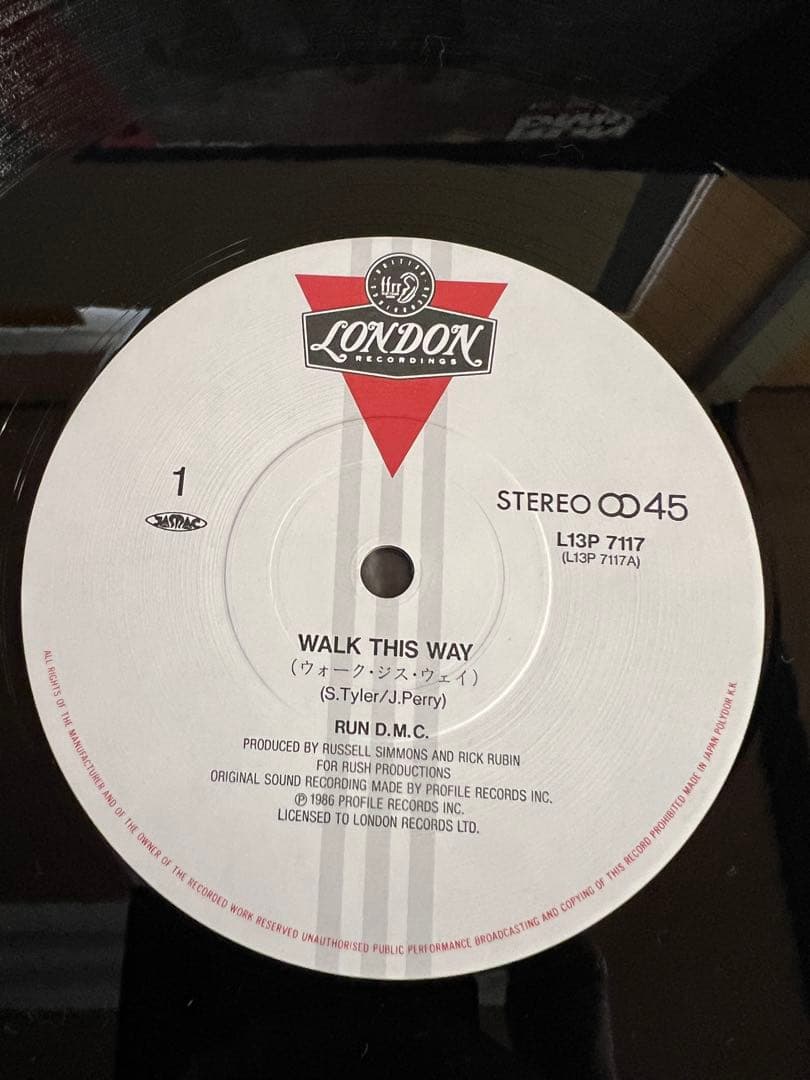 RUN D.M.C. Walk This Way 12" Single Japan w/ Obi My Adidas Hip Hop Classic 1986