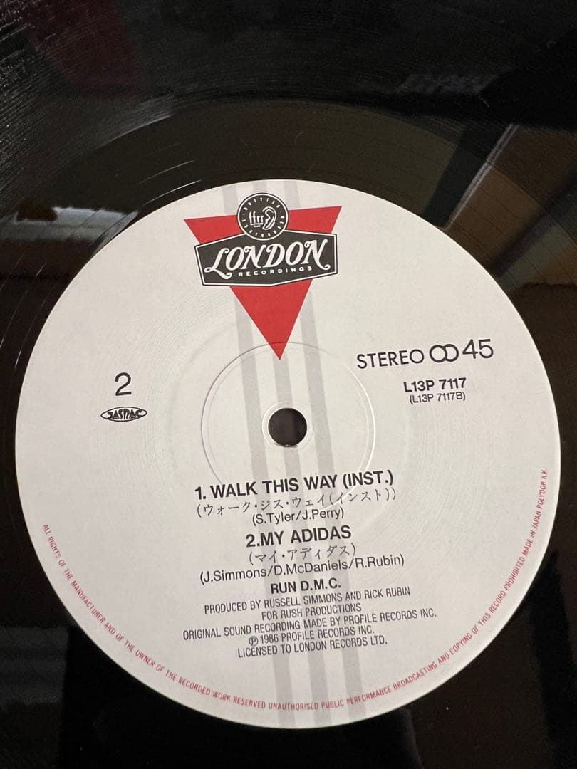RUN D.M.C. Walk This Way 12" Single Japan w/ Obi My Adidas Hip Hop Classic 1986