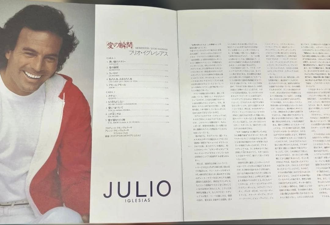 Julio Iglesias - Momentos LP Vinyl Record 1982 Japan Epic 28-3P-400 w/ Obi
