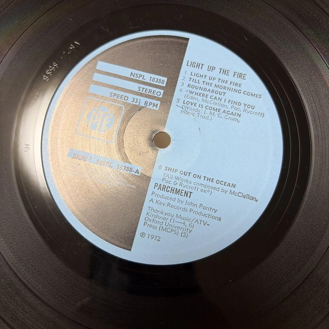 Parchment - Light Up The Fire LP UK Original Pye Records Folk Rock Vinyl