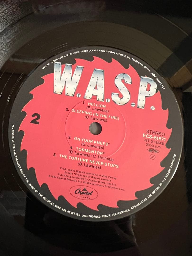W.A.S.P. W.A.S.P. LP 1984 Japan Original Obi Heavy Metal Blackie Lawless Vinyl