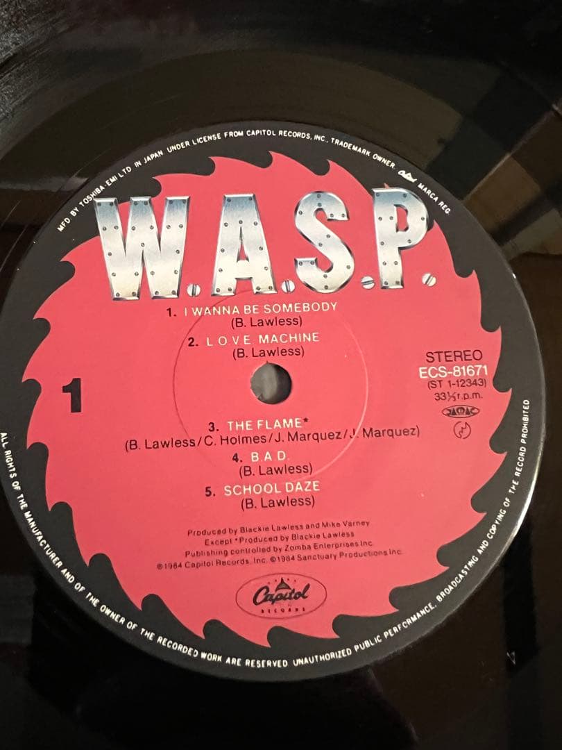 W.A.S.P. W.A.S.P. LP 1984 Japan Original Obi Heavy Metal Blackie Lawless Vinyl