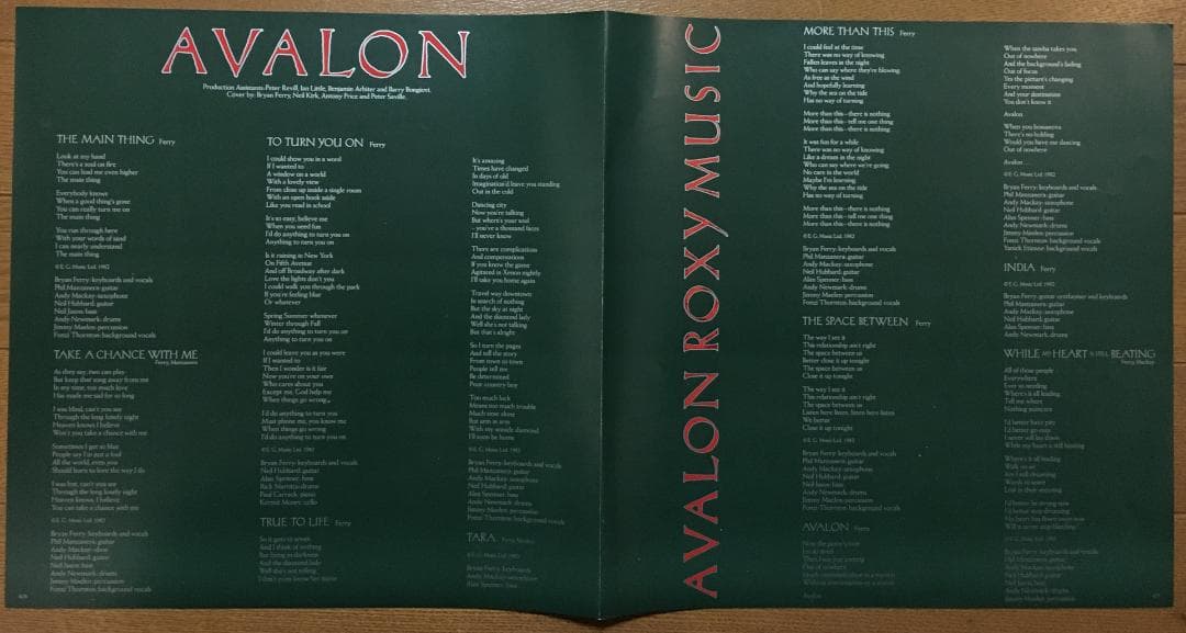 Roxy Music Avalon LP Record Japan Domestic EX+ Collectible | Japansoundstore
