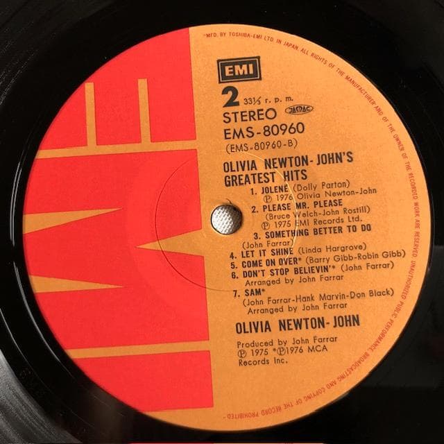 Olivia Newton-John - Greatest Hits LP Vinyl Record Japan EMS-80960 with Obi