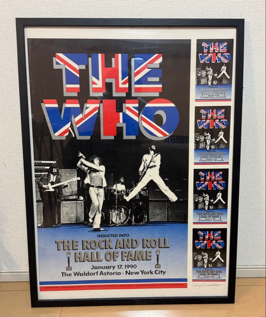The Who Rock & Roll Hall of Fame 1990 Framed Official Poster Signed Used | Japansoundstore