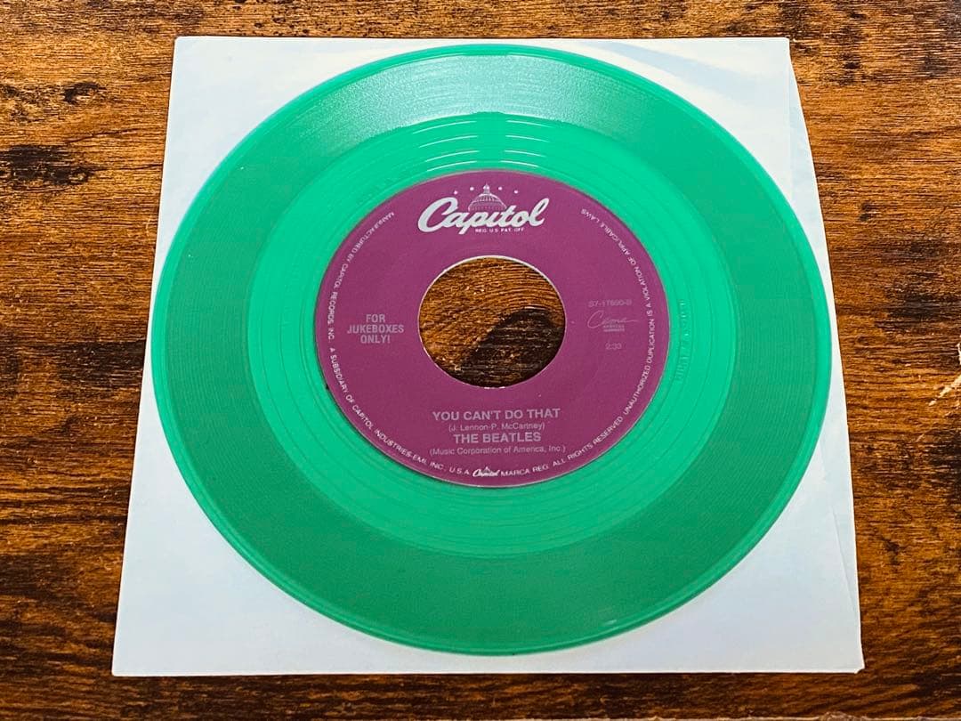 The Beatles Can't Buy Me Love Green Vinyl 7" Single CEMA Jukebox 1993 USA