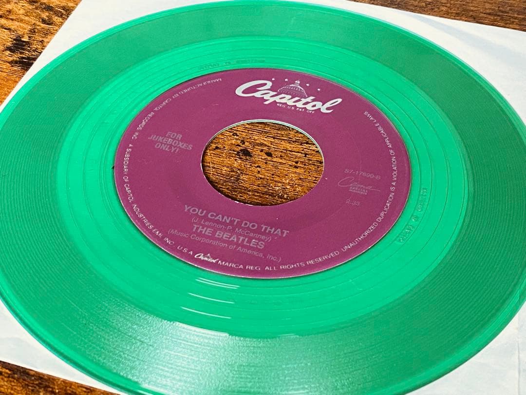 The Beatles Can't Buy Me Love Green Vinyl 7" Single CEMA Jukebox 1993 USA