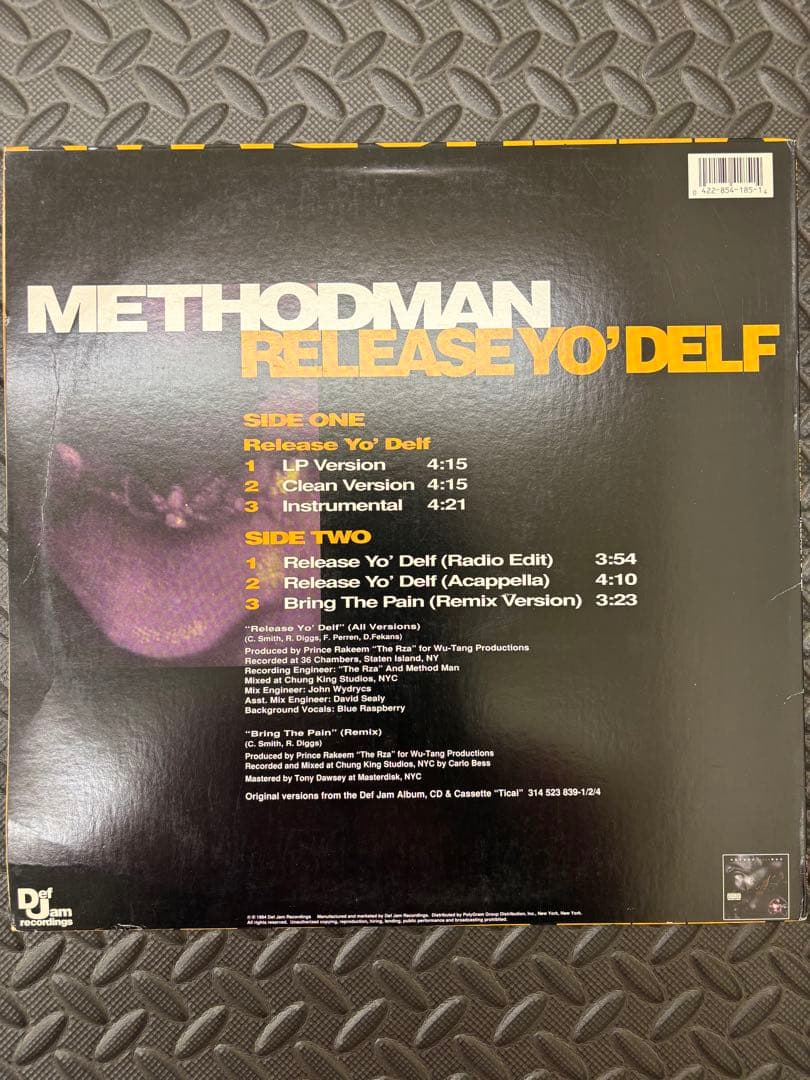 Method Man - Release Yo' Delf 12" Single US Original 1995 Hip Hop Wu-Tang