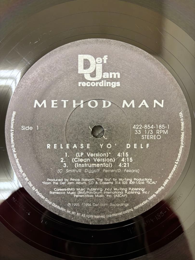 Method Man - Release Yo' Delf 12" Single US Original 1995 Hip Hop Wu-Tang