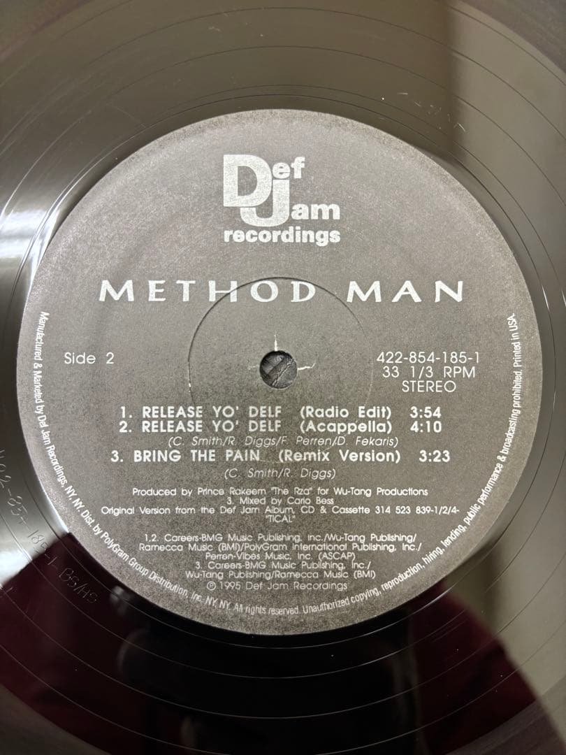Method Man - Release Yo' Delf 12" Single US Original 1995 Hip Hop Wu-Tang