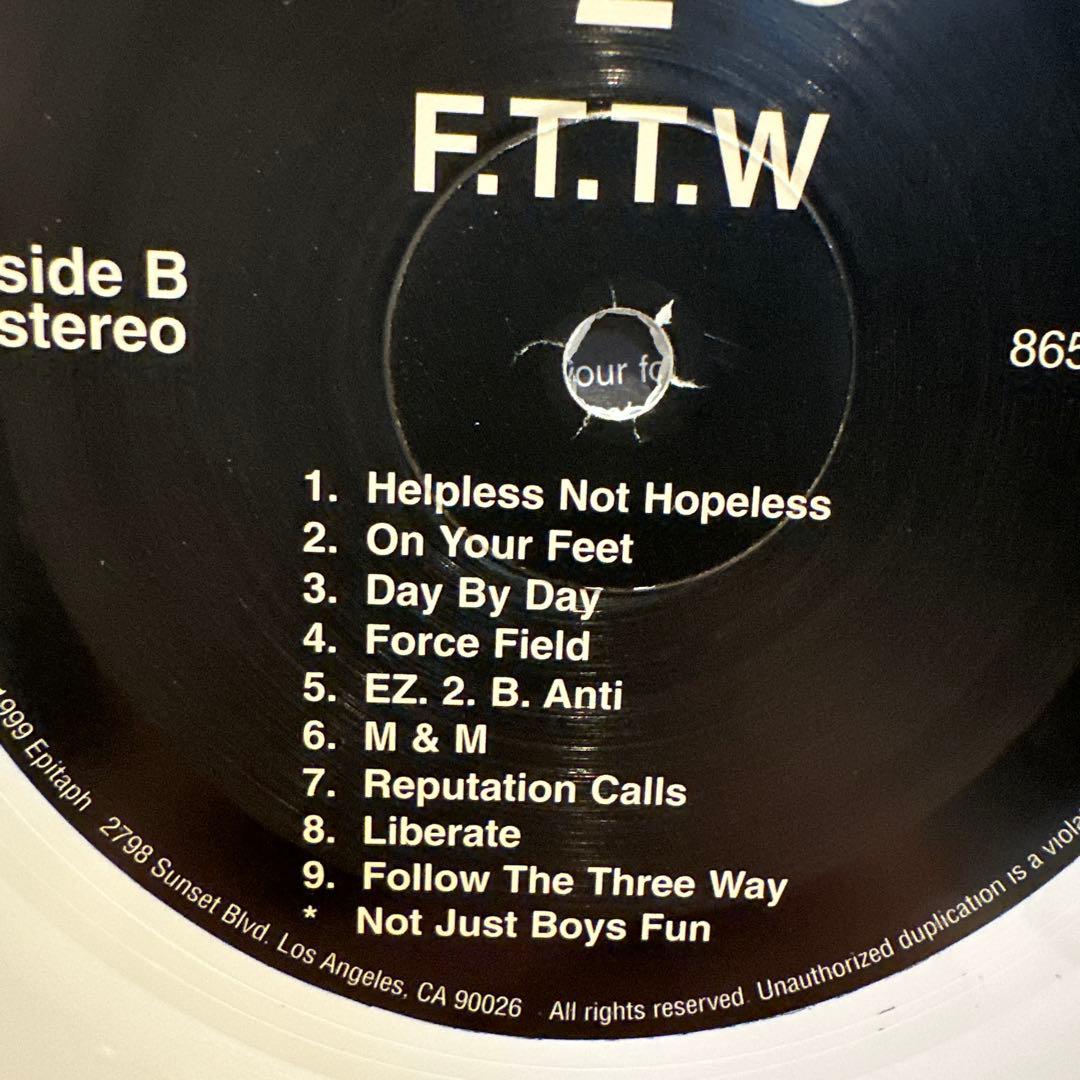 H2O F.T.T.W. Vinyl LP 1999 Epitaph Records Hardcore Punk